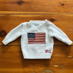 Ralph Lauren White Flag Sweater SZ 6 month